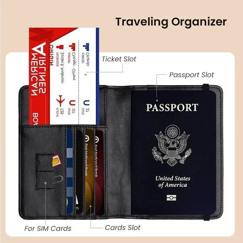 Leather Wallet Travel Passport