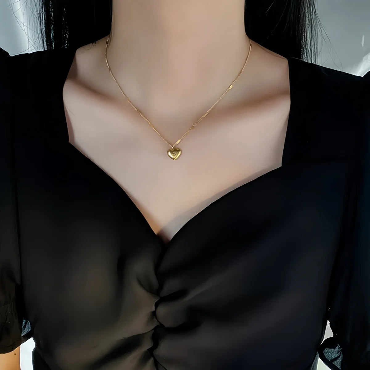 Steel Gold Love Necklace Women