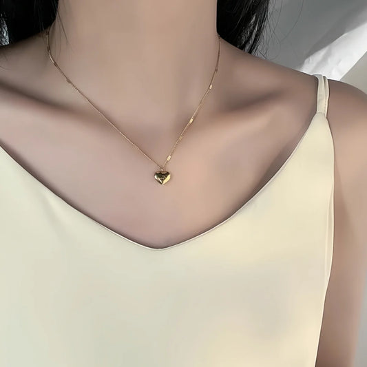 Steel Gold Love Necklace Women