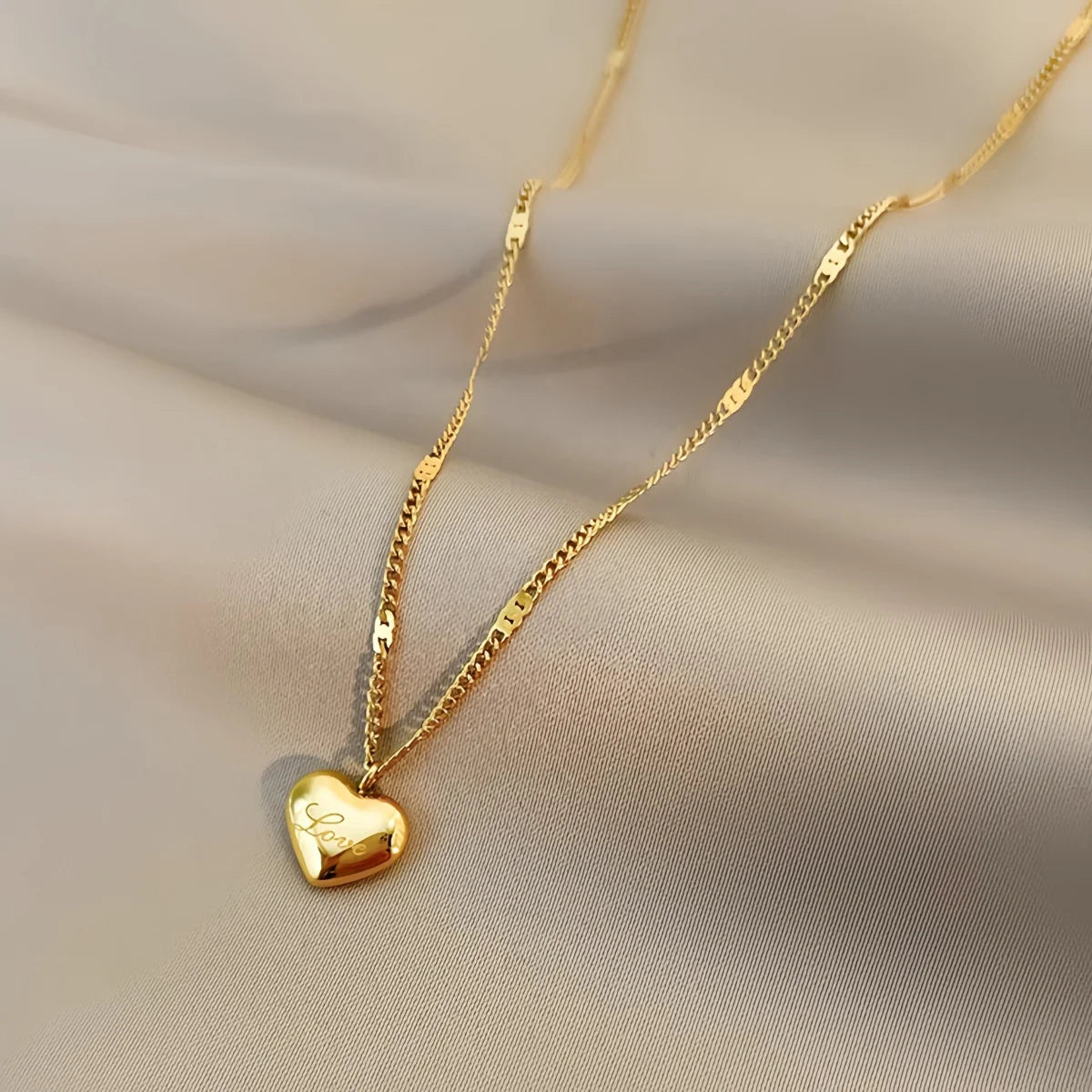 Steel Gold Love Necklace Women